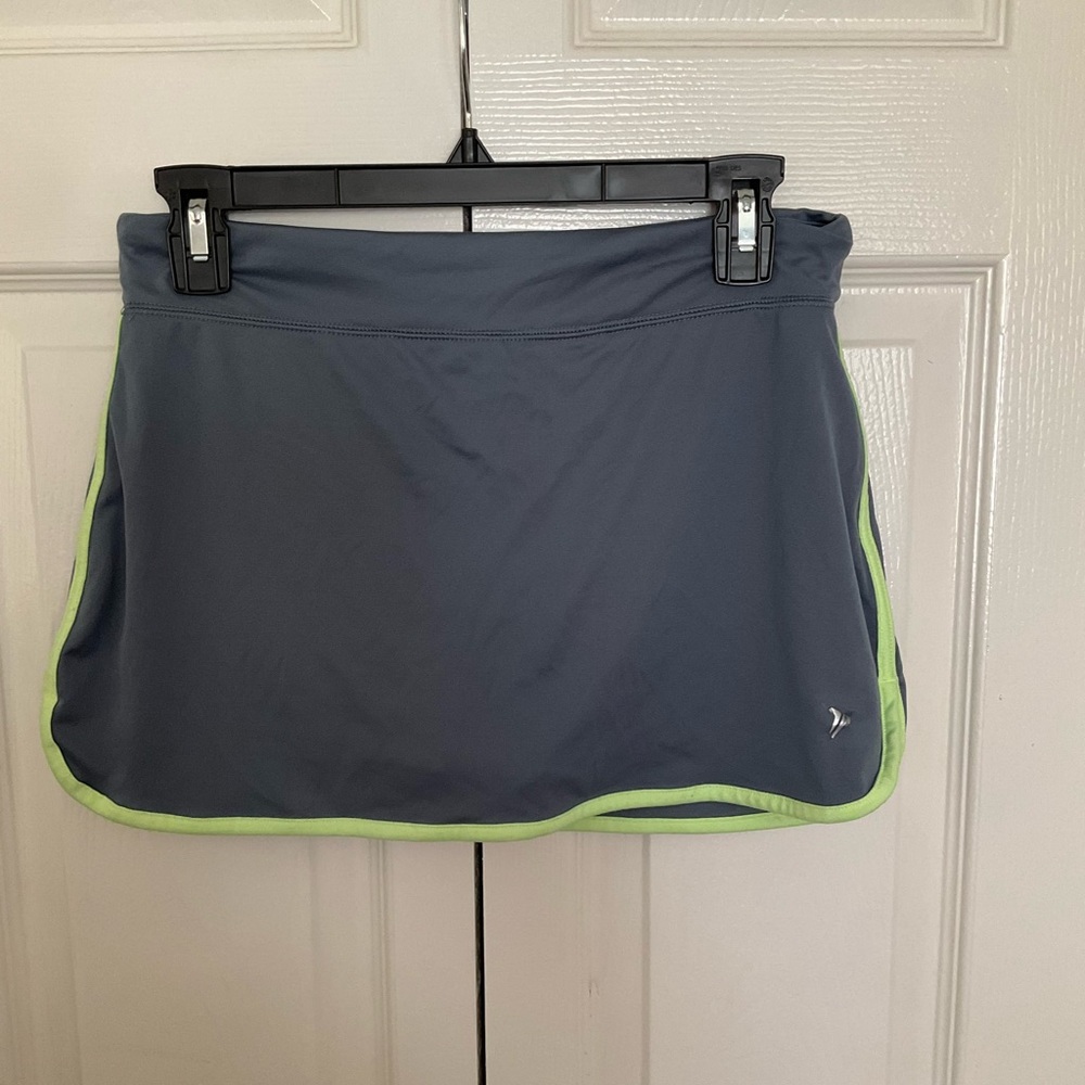 Old Navy Gray Athletic Shorts with Green Trim